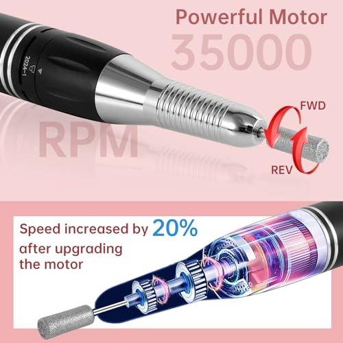 Rechargeable 35000RPM Professional Nail Drill Machine with LCD Display and 11 Bits - Image 3
