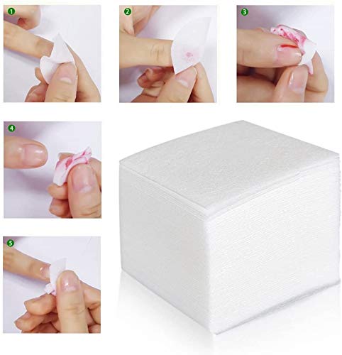 Professional Nail Polish Remover Tools Kit Set/10 Pcs Nail Polish Remover Clips/800 Pieces Nail Polish Remover Cotton Pads/1 Pc 100/180 Nail File/1 Pc Spoon Steel Nail Cleaner Tool - Image 6