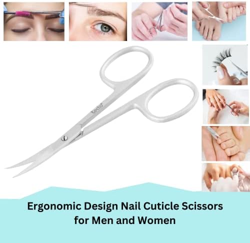 Professional Nail Scissors, Stainless Steel Manicure Scissors, Sharp Cuticle Scissors, Multi-Purpose Curved Small Scissors Beauty for Manicure, Eyelashes, Eyebrow, Toenail for Women and Men - Image 6