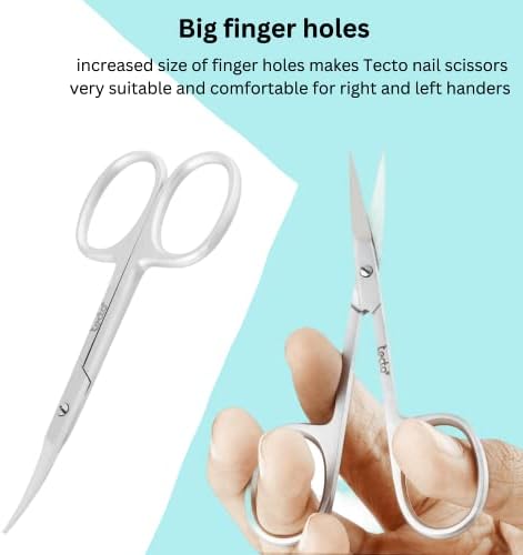 Professional Nail Scissors, Stainless Steel Manicure Scissors, Sharp Cuticle Scissors, Multi-Purpose Curved Small Scissors Beauty for Manicure, Eyelashes, Eyebrow, Toenail for Women and Men - Image 4