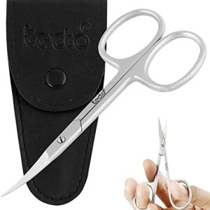 Professional Nail Scissors, Stainless Steel Manicure Scissors, Sharp Cuticle Scissors, Multi-Purpose Curved Small Scissors Beauty for Manicure, Eyelashes, Eyebrow, Toenail for Women and Men