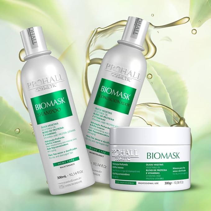 Prohall Cosmetic Biomask Brazilian Moisturizing Hair Mask-Intense Hydration Hair Treatment Masks for Color Treated Dry Damaged Hair & Over Styling–Renews to Extraordinary Soft Shine (10.58 fl.oz) - Image 2