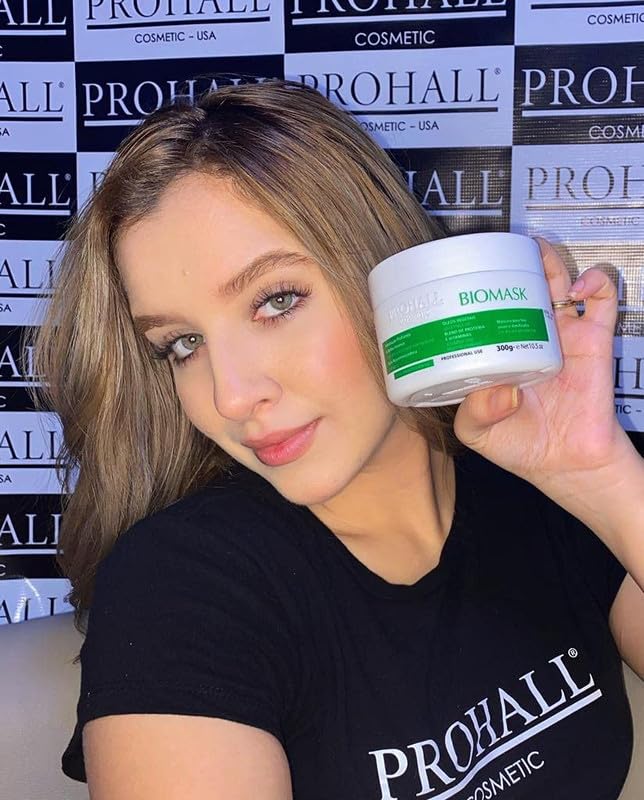 Prohall Cosmetic Biomask Brazilian Moisturizing Hair Mask-Intense Hydration Hair Treatment Masks for Color Treated Dry Damaged Hair & Over Styling–Renews to Extraordinary Soft Shine (10.58 fl.oz) - Image 3