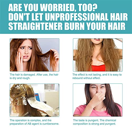 Protein Hair Straightening Cream, 2023 New Protein Correcting Hair Straightening Cream, Nourishing Smoothing Collagen Hair Straightener Cream, Curly Hair Straightening Cream for All Hair Types - Image 4