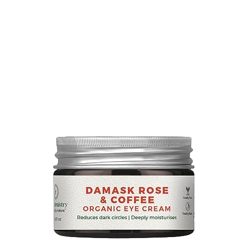 PUB Damask Rose & Coffee Under Eye Cream, 5 g, Caffeine-rich Eye Cream for Dark Circles, Fine Lines & Puffy Under Eyes - Certified Organic Night Eye Cream