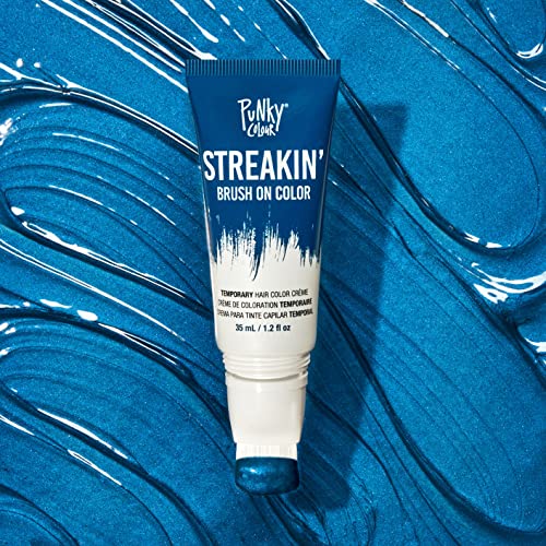 Punky Colour Streakin' Brush on Color Navy, Temporary Hair Color Creme, Instant, DIY Hairstyle, Vibrant, Soft Hold, Men Women Kids, Easy-Squeeze Tube, 1.2 fl oz - Image 7
