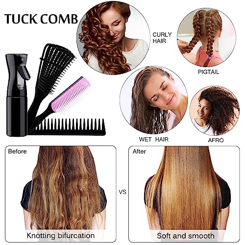 Purple 4-Piece Detangling Curly Hair Brush Set for Adults and Kids - Image 7