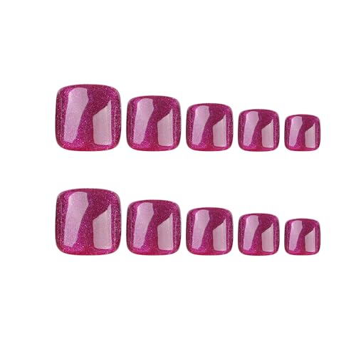 24 Piece Purple Cat's Eye Press-On Toenails for Effortless At-Home Nail Art - Image 5