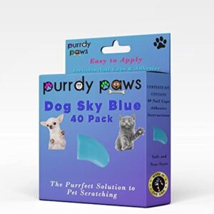 Purrdy Paws 40-Pack Soft Nail Caps for Dogs Claws Sky Blue XXL