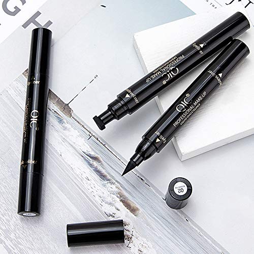 QIC Winged Eyeliner Stamp Waterproof Long Lasting Liquid Eye Pen Makeup Tool Kit (#2 Big Stamp) - Image 5