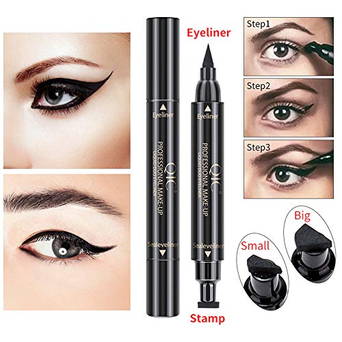 QIC Winged Eyeliner Stamp Waterproof Long Lasting Liquid Eye Pen Makeup Tool Kit (#2 Big Stamp) - Image 4