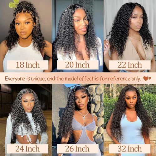 QTHAIR 14A Deep Wave Lace Front Wigs Human Hair 150% Density 13x4 HD Trasparent Lace Frontal Wigs Human Hair 100% Human Hair Deep Curly Lace Frontal Wigs Human Hair Natural Color (18 Inch) - Image 5