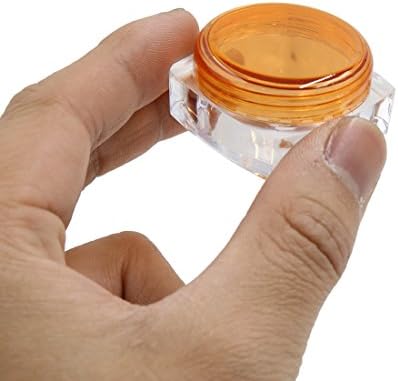 Qtqgoitem 10 Pcs Orange Clear Plastic Travel Makeup Eyeshadow Lip Gloss Cream Cosmetic Sample Container Pot Jar (Model: 9e3 1e5 908 394 102) - Image 3