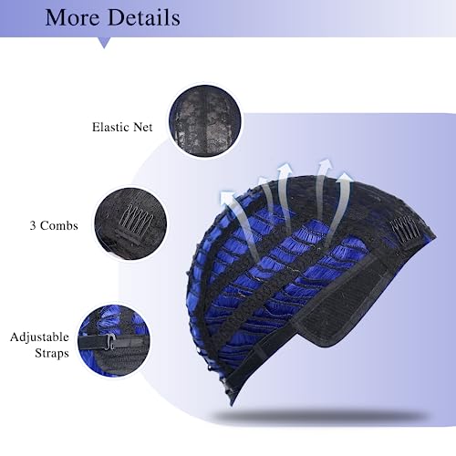Quantum Love Long Blue Wavy Wigs Long Curly Dark Blue Wig for Women Middle Part Natural Looking Synthetic Hair for Daily Party Use - Image 9