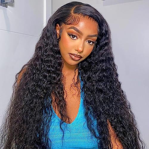 Queen Virgin Remy 18 Inch Deep Wave Lace Front Wig - 150% Density