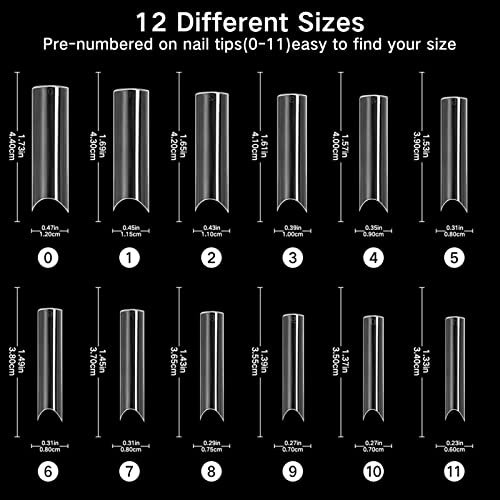Ranrose Extra Long Nail Tips,240PCS XXXL Long Square Acrylic Nail Tips & 120PCS XXL Tapered Square Nail Tips - Image 2