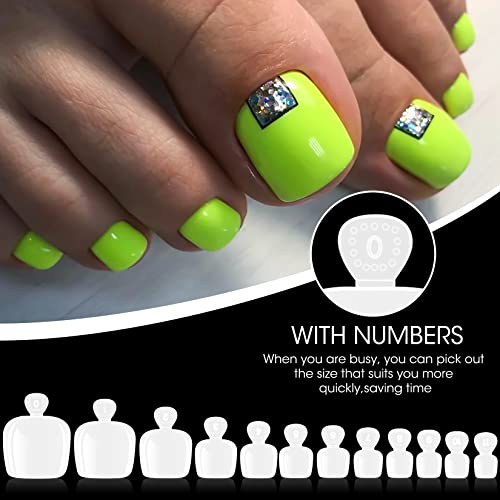 Ranrose Square Toe Nail Tips - 120Pcs Full Cover Soft Gel Tips Full Matte & 240PC Full Cover Acrylic Toenails 12 Sizes White False Toe Foot Short Press on Artificial Fake Toenails for Salon DIY - Image 9