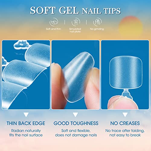 Ranrose Square Toe Nail Tips - 120Pcs Full Cover Soft Gel Tips Full Matte & 240PC Full Cover Acrylic Toenails 12 Sizes White False Toe Foot Short Press on Artificial Fake Toenails for Salon DIY - Image 5