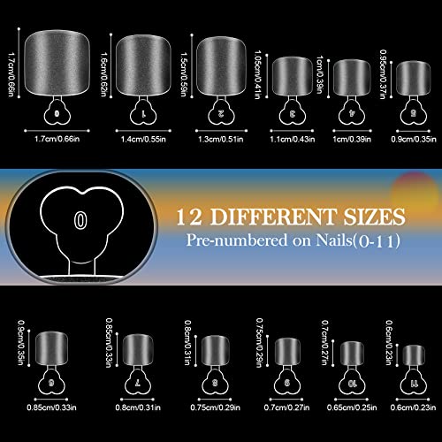 Ranrose Square Toe Nail Tips - 120Pcs Full Cover Soft Gel Tips Full Matte & 240PC Full Cover Acrylic Toenails 12 Sizes White False Toe Foot Short Press on Artificial Fake Toenails for Salon DIY - Image 3