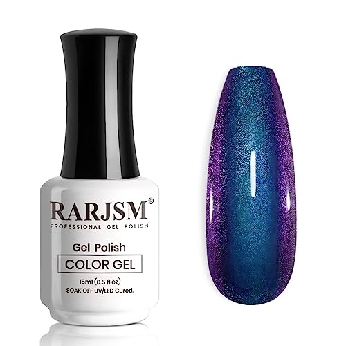RARJSM 15ml Dark Blue Purple Chameleon Gel Nail Polish for Stunning Manicures