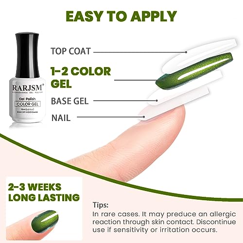 RARJSM Chameleon Glitter Gel Nail Polish Green to Blue Color Changing Pigments Gel Polish 15ML Multichrome Holographic Sparkle Shimmer Nail Gel Varnish Soak Off Curing Requires DIY at Home Salon - Image 6