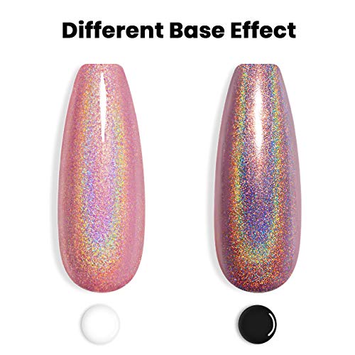 RARJSM Holographic Nail Polish Rose Gold Gel Nail Polish with Mermaid Unicorn Effect Glitter Gel Nail Polish RAR73 Suitable for Spring Summer - Image 3