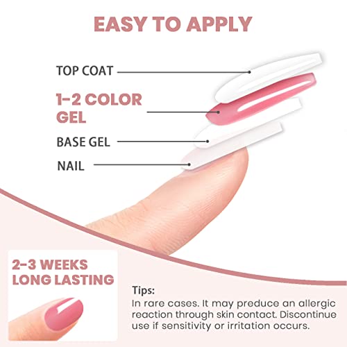 RARJSM Jelly Gel Nail Polish Set 20 Colors with Blooming Gel Polish Glossy Top and Base Coat Summer Netural Sheer Transparent Pink Orange Brown Black Green Color Kit 5ml UV LED Curing Need Soak off - Image 6