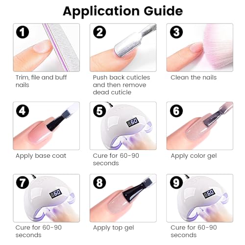 RARJSM Nude Glitter Rubber Base Gel Nail Polish Icy Jelly Pink Rainbow Shimmer Rubber Base Gel for Nails Iridescent Brush on Quick Extend Builder Hard Gel Soak Off Curing Requires 15ml French Manicure - Image 7
