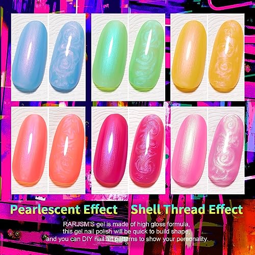 RARJSM Painting Nail Art Gel Liner Set 12 Colors and earl Gel Nail Polish Set Neon Green Blue Yellow Orange Red Pink Rainbow 6 Bright Colors - Image 9