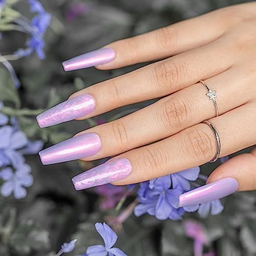 RARJSM Pearl Gel Nail Polish,Purple Pearlescent Gel Polish,Shell Glitter Red Shimmer Iridescent Mermaid Nail Gel Polish Soak Off LED UV Curing Requires Swirl Thread Effect DIY Manicure Use 7.5ML - Image 2