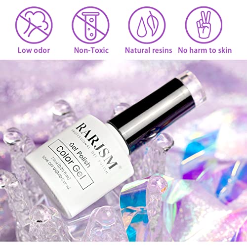RARJSM Silver Holographic Glitter Gel Cat Eye Gel Nail Polish, Gel Polish Galaxy Rainbow Effect Universal without Magnet Soak Off UV LED DIY Manicure Art for Salon Designs and Home DIY 7.5ML - Image 5