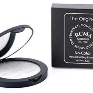RCMA No-Color Loose Pressed Setting Powder, Neutral Finishing Foundation with Cacao Seed Butter, Smooth Face - Everyday or Professional Makeup for Theater, Movies
