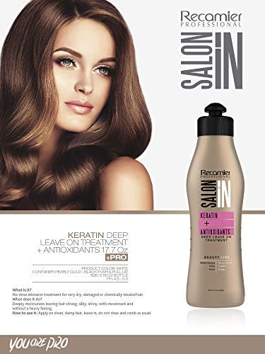 Recamier 37647 Deep Treatment Leave On Keratin With Antioxidants SalonIn Recamier Beauty Line | Leave In Queratina Tratamiento 17.6 Ounces-500 Mililiter - Image 3