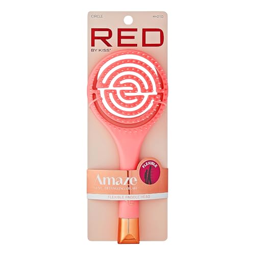 RED by Kiss Dry Vent Detangling Hair Brush, Amaze Detangler Hair Brush for Adults and Kids, Hair Straightening Brushes for Straight, Curly, Wet and Dry Hair, Styling Brushes for Blow Drying (Circle) - Image 2