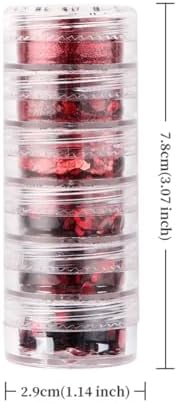 Red Holographic Chunky Heart Nail Art Glitter Sequins - 6 Jars Valentine's Day Collection - Image 6