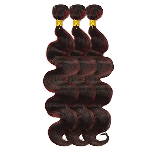 Red Human Hair Bundles P1b99j Body Wave Bundles Human Hair Brazilian Virgin Remy Hair 3 Bundles 8 10 12 Inch Ombre Body Wave Bundles Double Weft Hair Weave Highlight Bundles 300g - Image 7