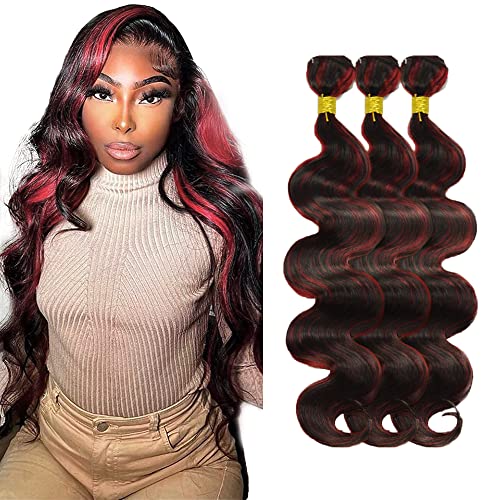 Red Human Hair Bundles P1b99j Body Wave Bundles Human Hair Brazilian Virgin Remy Hair 3 Bundles 8 10 12 Inch Ombre Body Wave Bundles Double Weft Hair Weave Highlight Bundles 300g