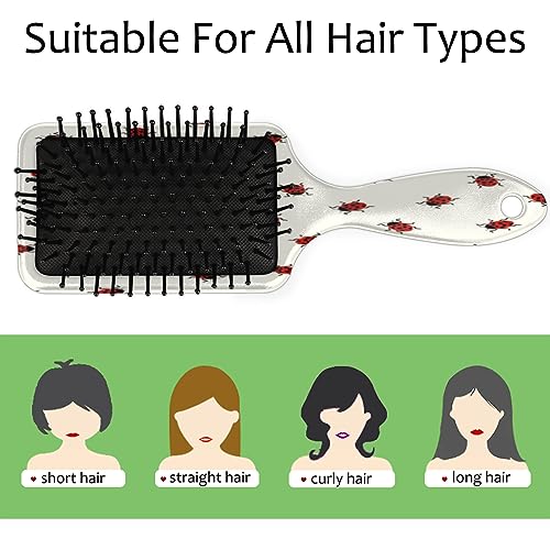 Red Ladybug Patterns Wet Hair Brush for Women Men Detangling Travel Brush Glide Through Tangles with Ease Pain-Free Comb for Wet, Curly, Short, Thick, Long Hair and All Hair Types - Image 3