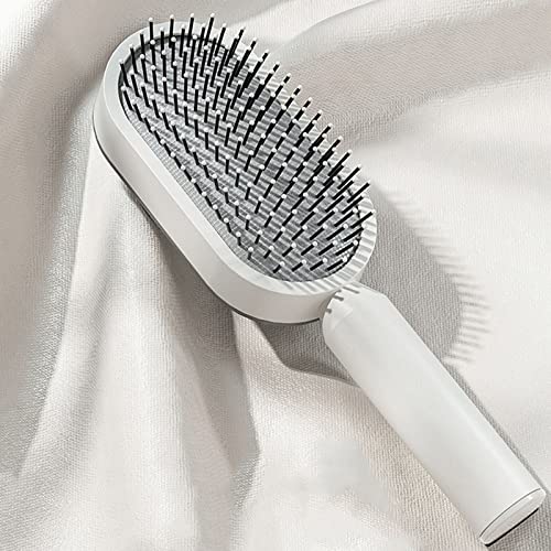 Red Self-Cleaning Detangling Hair Brush for Wet or Dry Use with 3D Cushion Massager - Image 6