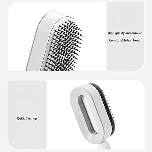 Red Self-Cleaning Detangling Hair Brush for Wet or Dry Use with 3D Cushion Massager - Image 4