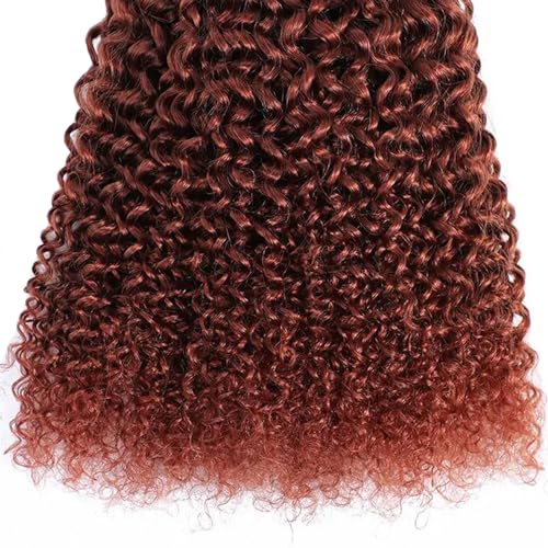 Reddish Brown Curly Wave Human Hair Bundles Color 33 Copper Red Kinky Curly Bundles 16 18 20 inch Brazilian Human Hair Double Weft Wet and Wavy Bundles Silky and Soft for Black Women - Image 5