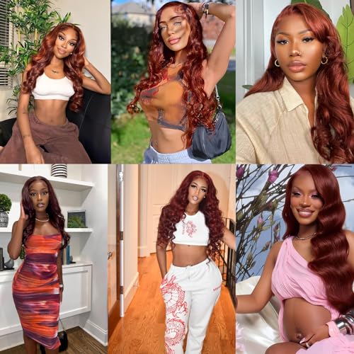 Reddish Brown Lace Front Wigs Human Hair 13x4 Body Wave Brown Lace Front Wigs Human Hair 180% Density Lace Front Wigs Human Hair Pre Plucked with Baby Hair 20inch HD Lace Front Wig Human Hair(20 inch) - Image 6