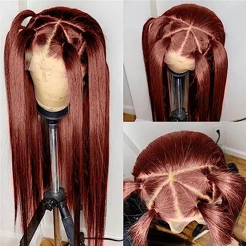 Reddish Brown Lace Front Wigs Human Hair Pre Plucked 13x4 straight HD Lace Frontal Wigs Human Hair for Women glueless wigs human hair Copper Red Lace Front Wig Human Hair Pre Plucked with Baby Hair - Image 2