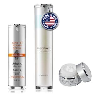 REJUVENATE Growth Factor & Multi-Peptide Serum, Energize Vitamin C Face & Eye Serum, Soothe Intense Repair Eye Cream Bundle - Comprehensive Skincare for Radiant Appearance