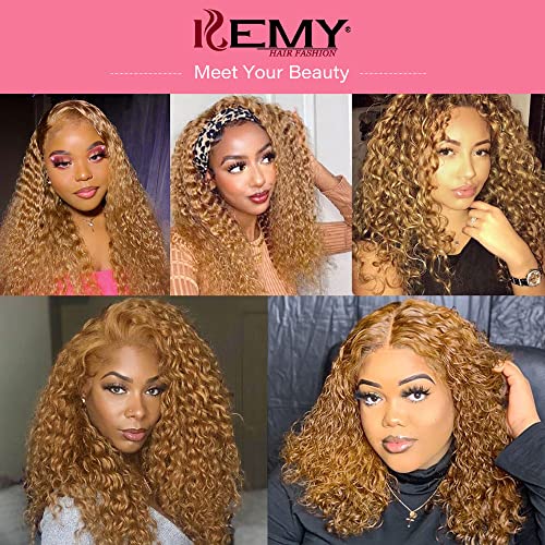 REMY HAIR Brazilian Human Hair Bundles Deep Wave Hair Bundles Honey Blonde Color Hair Extensions 16 Inch - Image 7