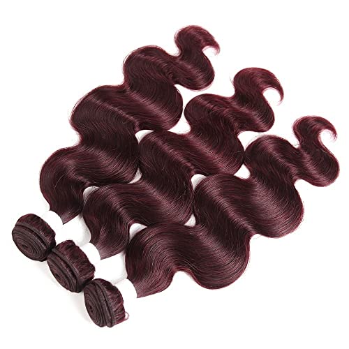 REMY HAIR Red Bundles Human Hair 99j Bundles Body Wave 20 Inch 1 Bundle Unprocessed Brazilian Virgin Hair Human Hair Bundles for Black Women - Image 3
