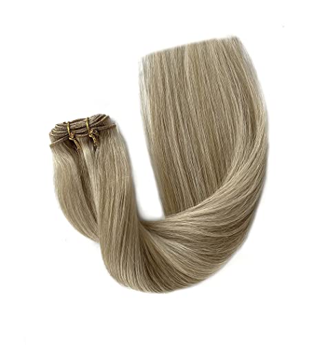 24 Inch Brown to Blonde Balayage Remy Human Hair Extensions Double Weft 120g Sew-in - Image 6