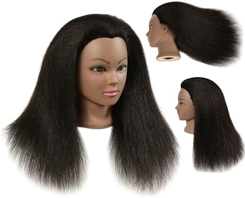 100% Real Human Hair Cosmetology Training Mannequin Head with Clamp Stand
