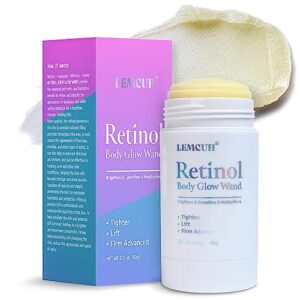 Retinol Body Lotion & Glow Wand Set: Cellulite, Firming, Skin Tightening, 16oz