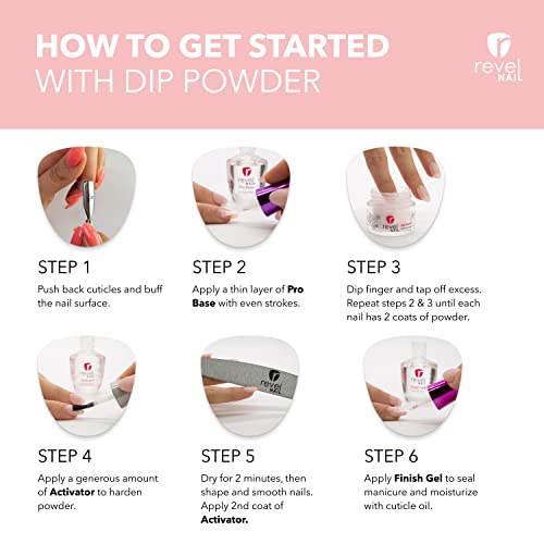 Revel Nail Dip Powder - Chrome Glitter Dip Powder for Nails, Chip Resistant Dip Nail Powder with Vitamin E and Calcium, DIY Manicure, 8-Pack - Image 4